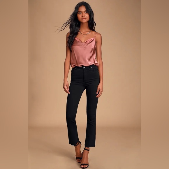 Lulu’s rose satin sleeveless cowl neck bodysuit EUC - Picture 2 of 5